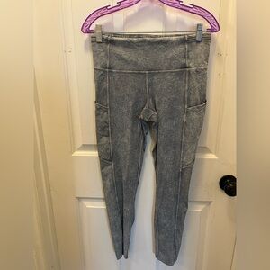 🍋LIKE NEW Lululemon Fast & Free HR Tight 25" - Asphalt Grey *Ice Dye - Sz 8